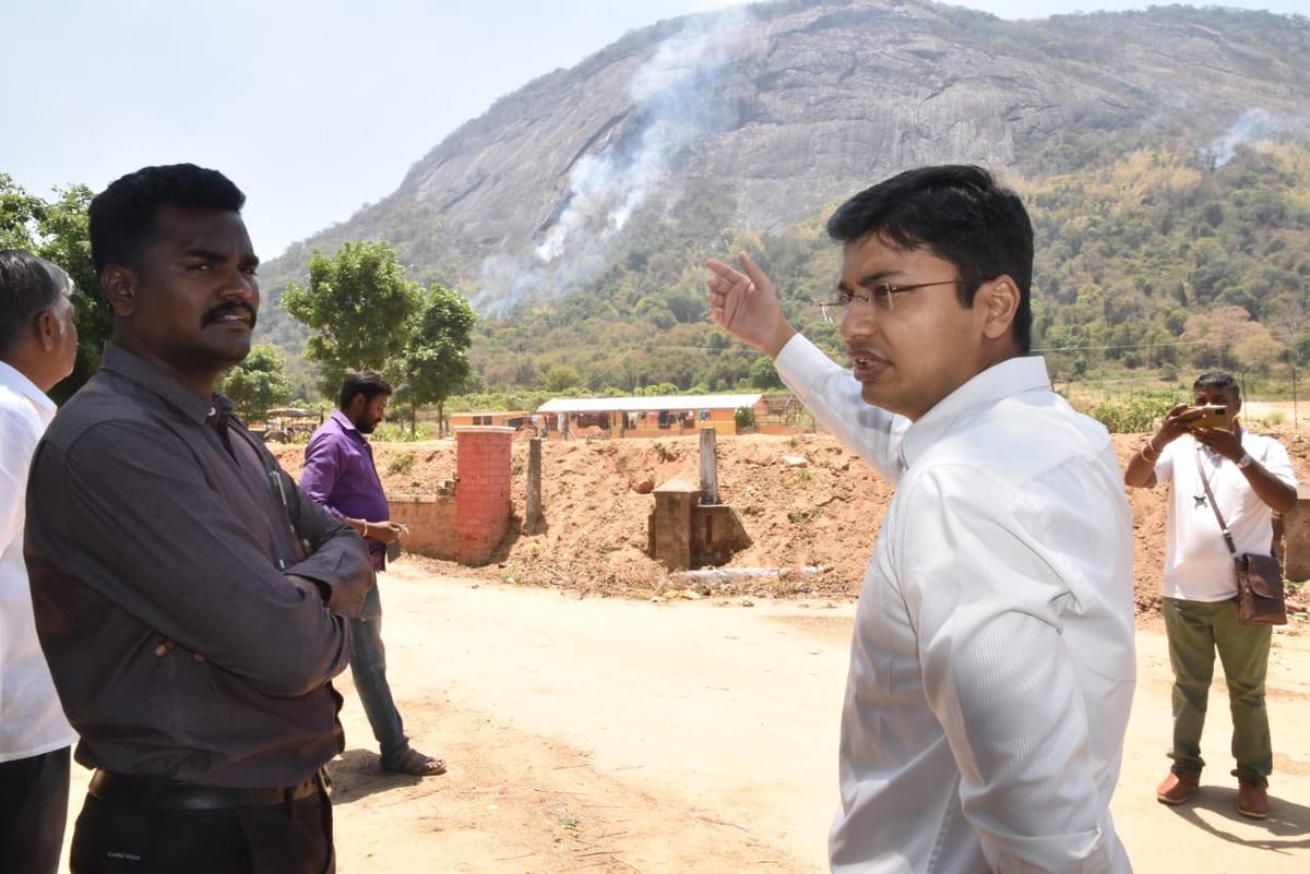 Fire destroys 50 hectares of rocky forest terrain near Coimbatore